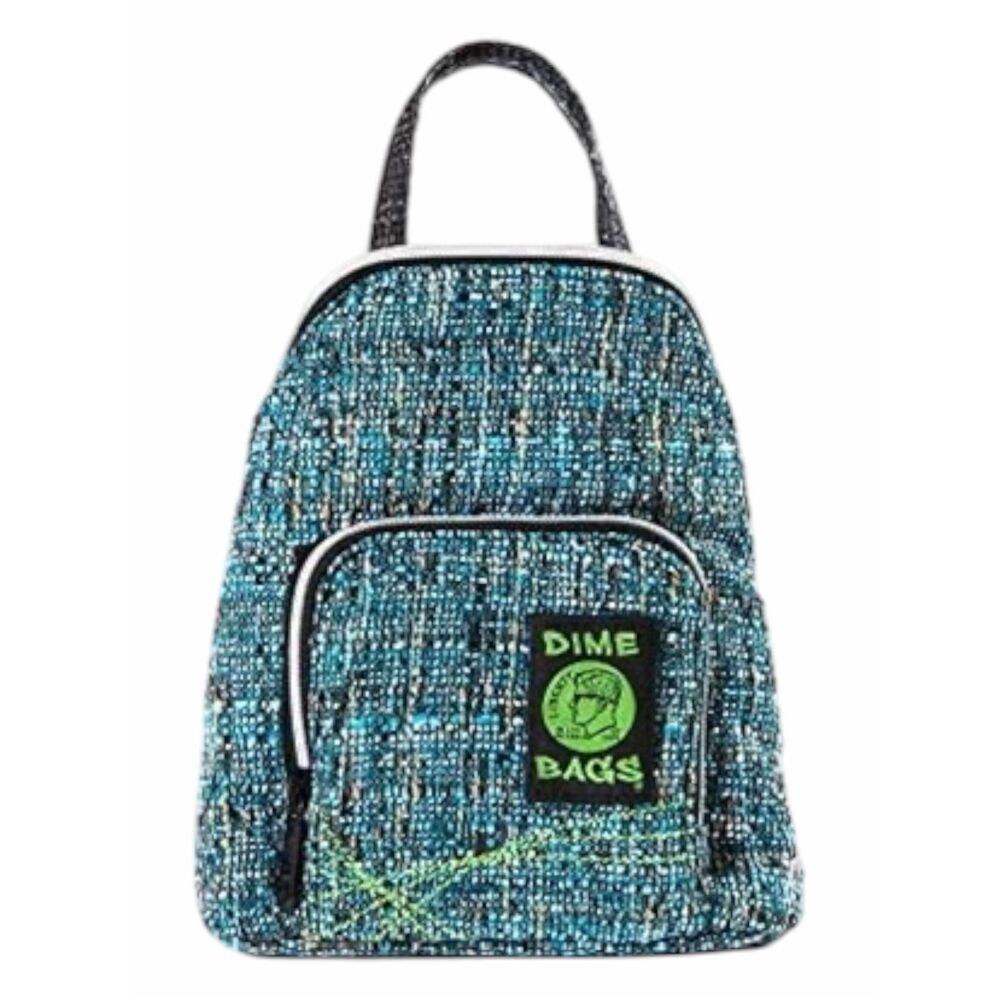 Dime Bags Club Kid Mini Backpack Blue Tweed Smell Proof Backpack